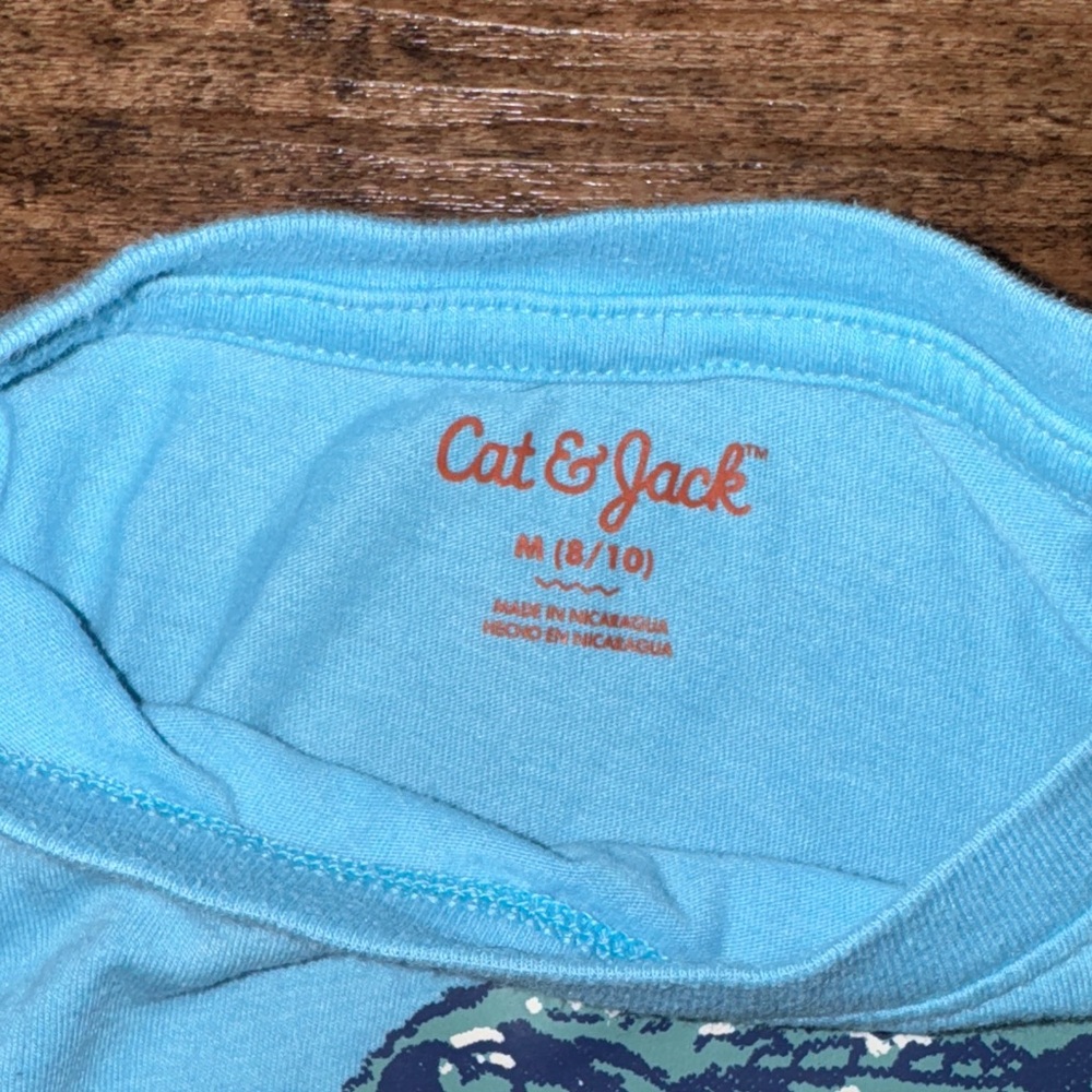 Cat & Jack Light Blue Dinosaur Tee - Picture 2 of 3